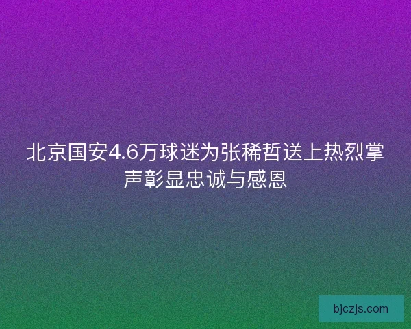 北京国安4.6万球迷为张稀哲送上热烈掌声彰显忠诚与感恩
