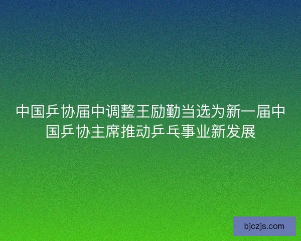 中国乒协届中调整王励勤当选为新一届中国乒协主席推动乒乓事业新发展